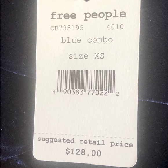 NWT Free People Jill's Navy Blue Genuine Velvet Sequin Dress - Picture 8 of 11